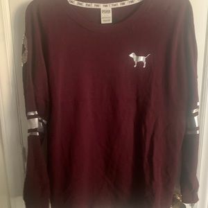 Pink crew sweater with Chicago! Size: Large